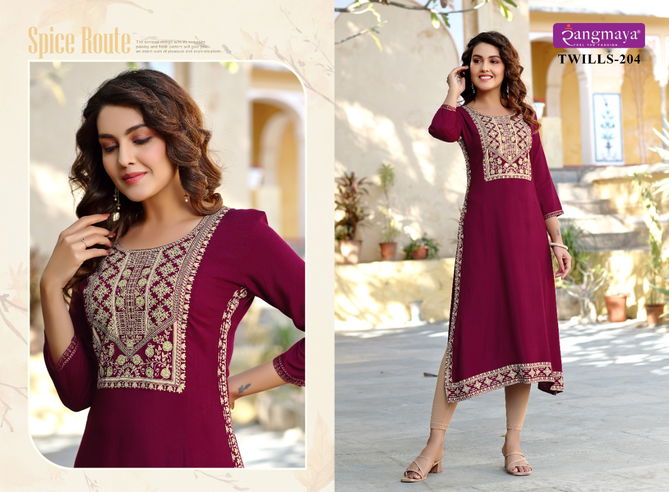 Rangmaya Twills 2 Heavy Festive Wear Wholesale Designer Kurtis